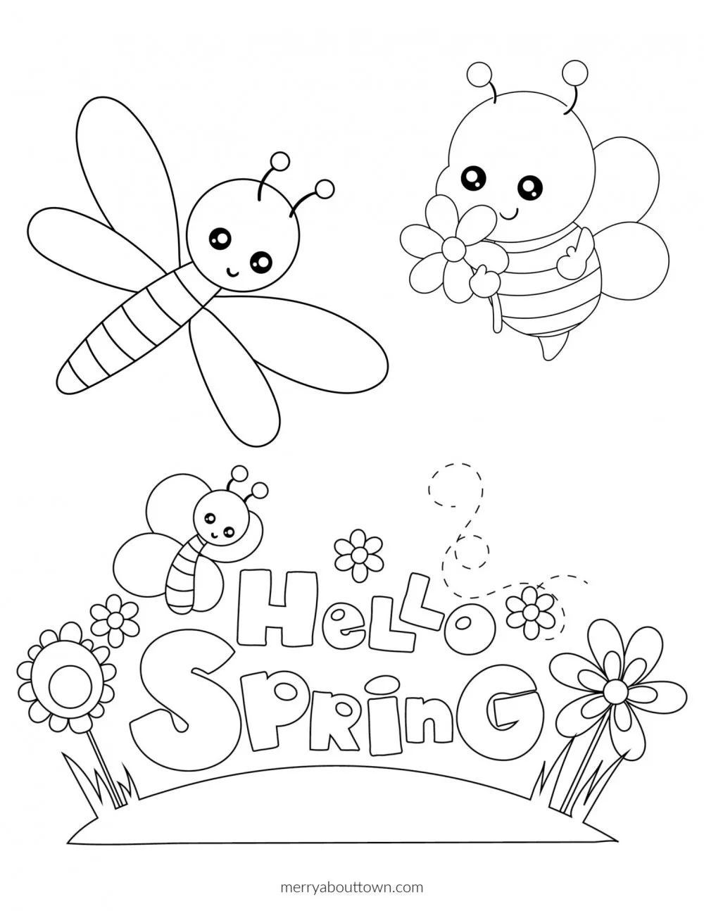 Free printable spring coloring sheets