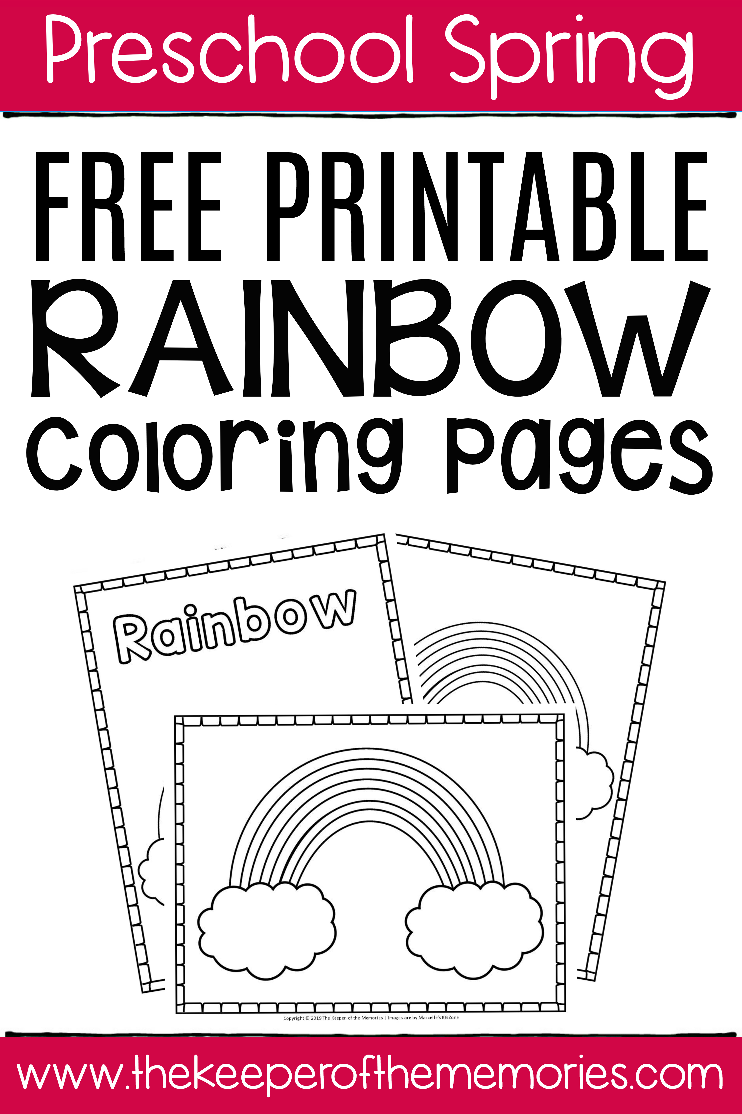 Free printable rainbow coloring pages