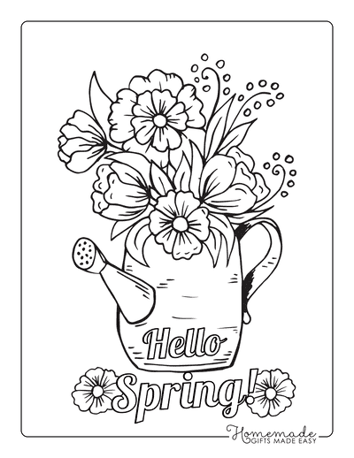 Free printable spring coloring pages for kids adults