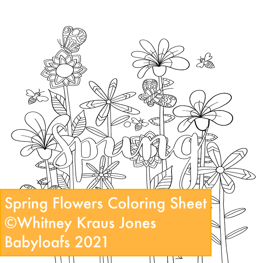 Spring flower coloring sheet donuts and drama