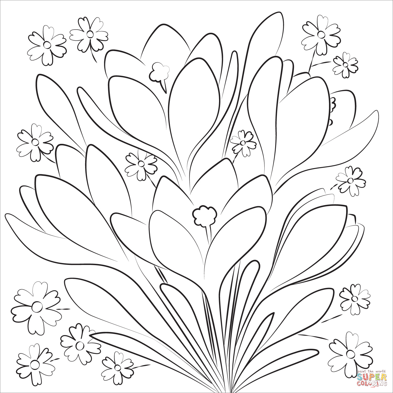 Spring flower coloring page free printable coloring pages