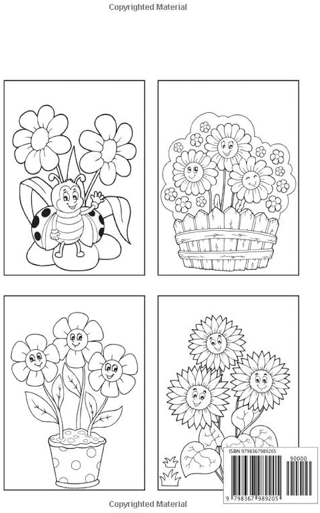 Beautiful spring flowers coloring book for kids with cute spring flowers pages to color barman bindaban books
