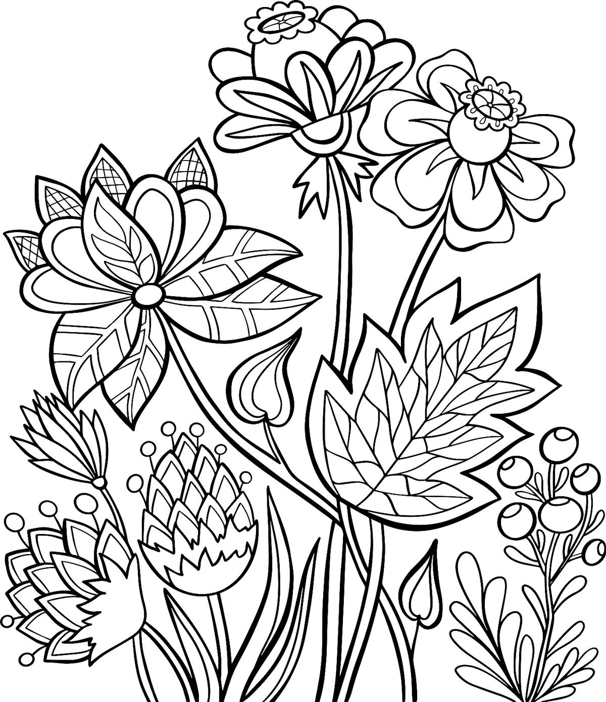 Spring flowers coloring pages free printable coloring pages of flowers for adults kids printables mom