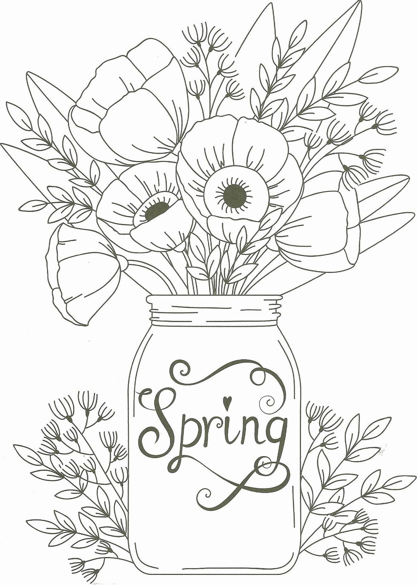 Free printable spring adult coloring pages