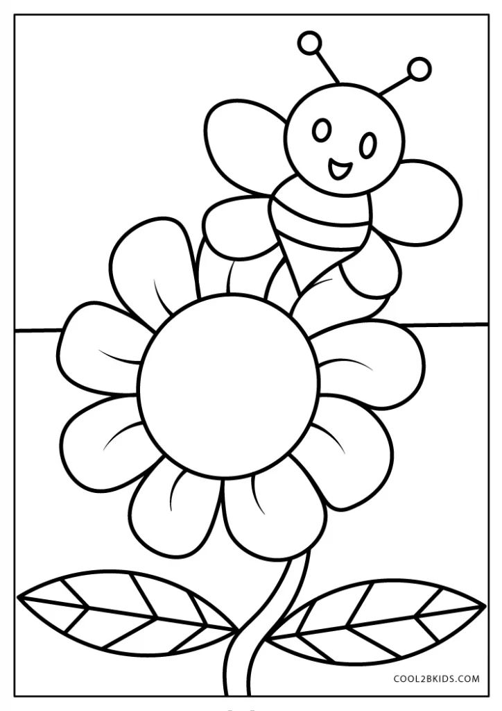 Free printable spring coloring pages for kids printable flower coloring pages bee coloring pages spring coloring pages