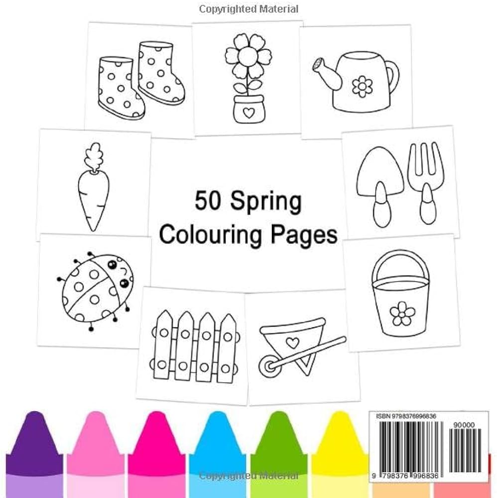 Spring colouring book for