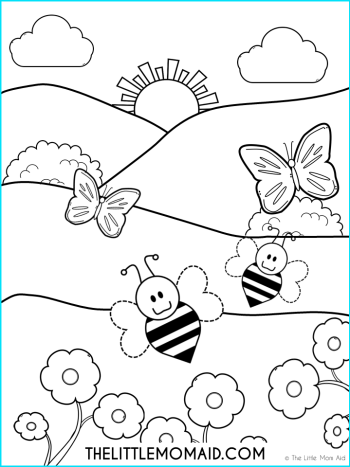 Spring coloring pages for kids free printables