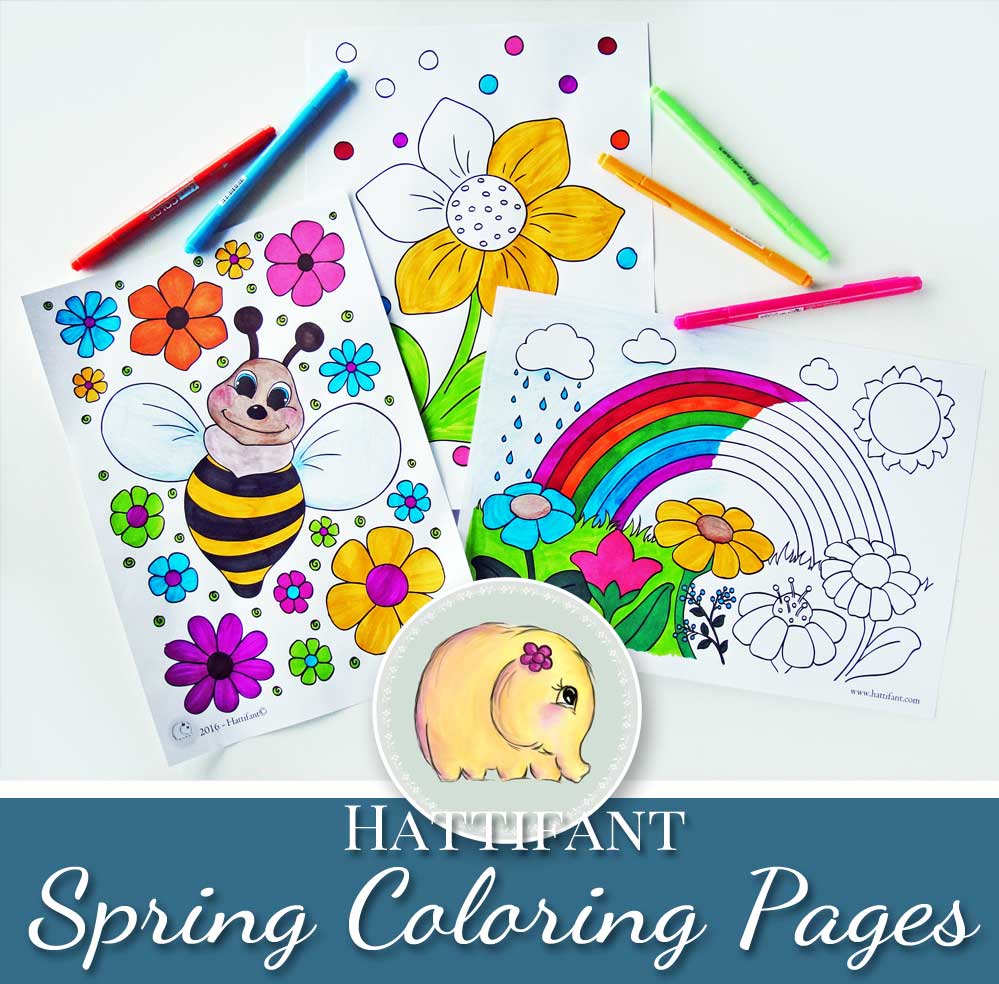 Kids spring coloring pages