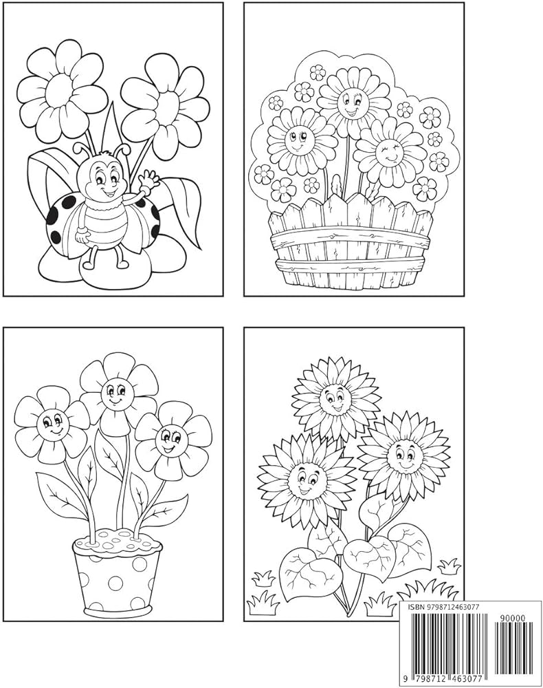 Beautiful spring flowers coloring book for kids with cute spring flowers pages to color kiddo press jane books
