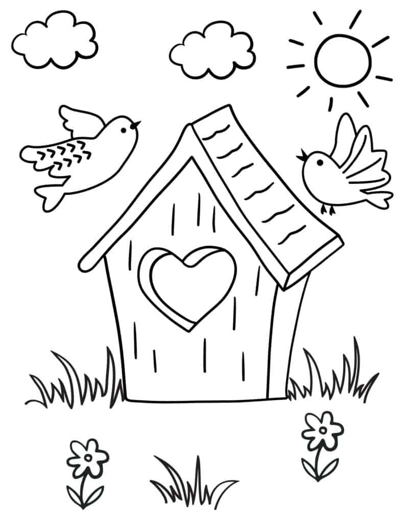 Free spring coloring pages for kids and adults
