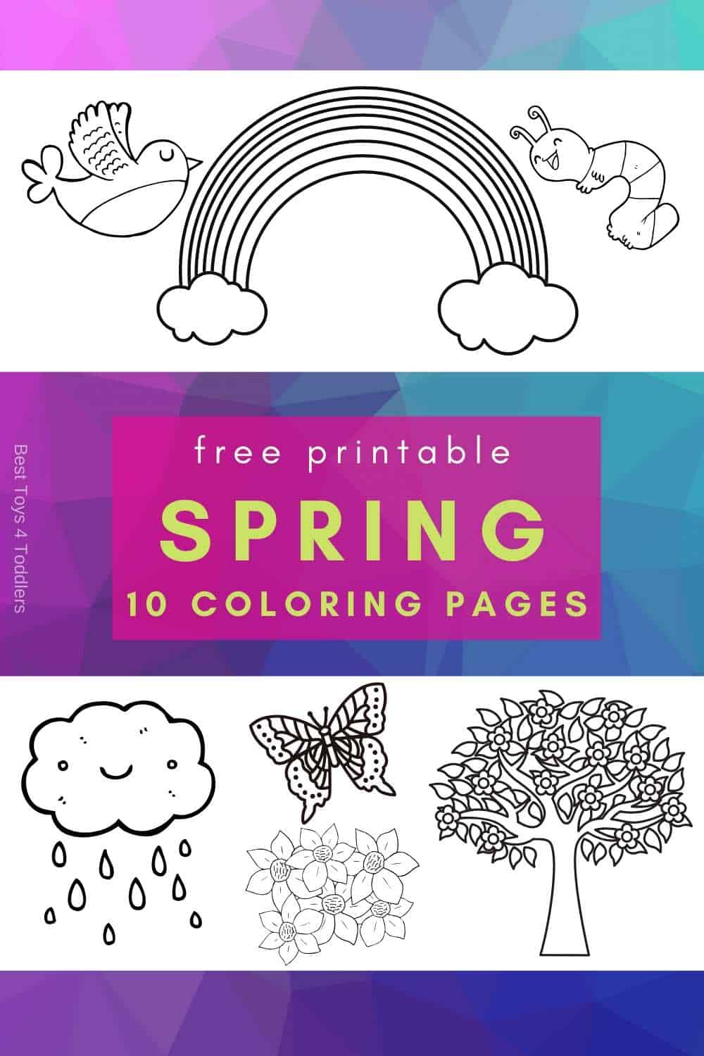 Free spring coloring pages for toddlers and preschoolers