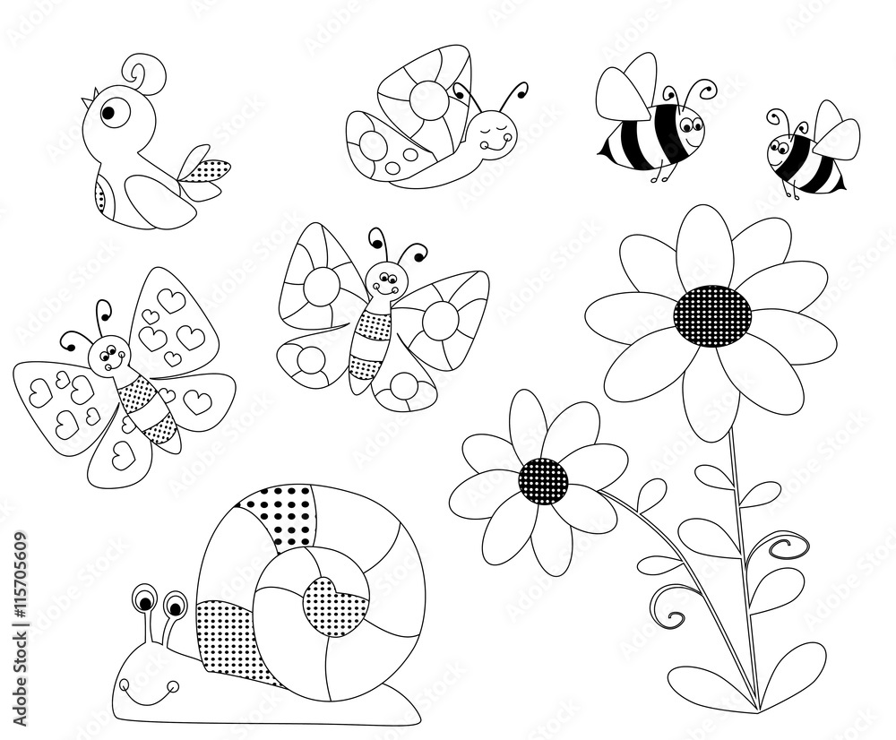 Spring coloring pages for children