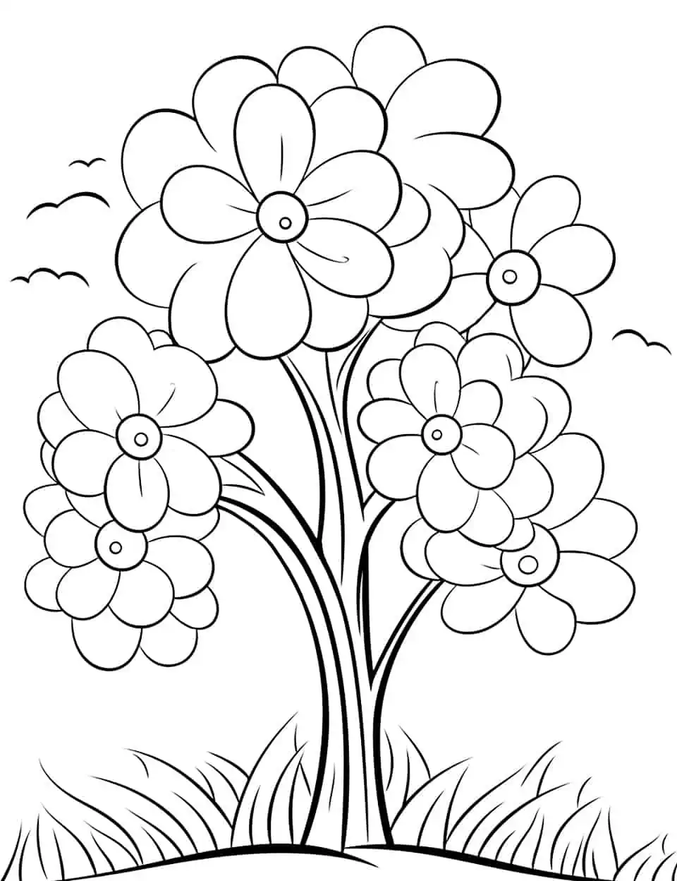 Spring coloring pages free printable sheets