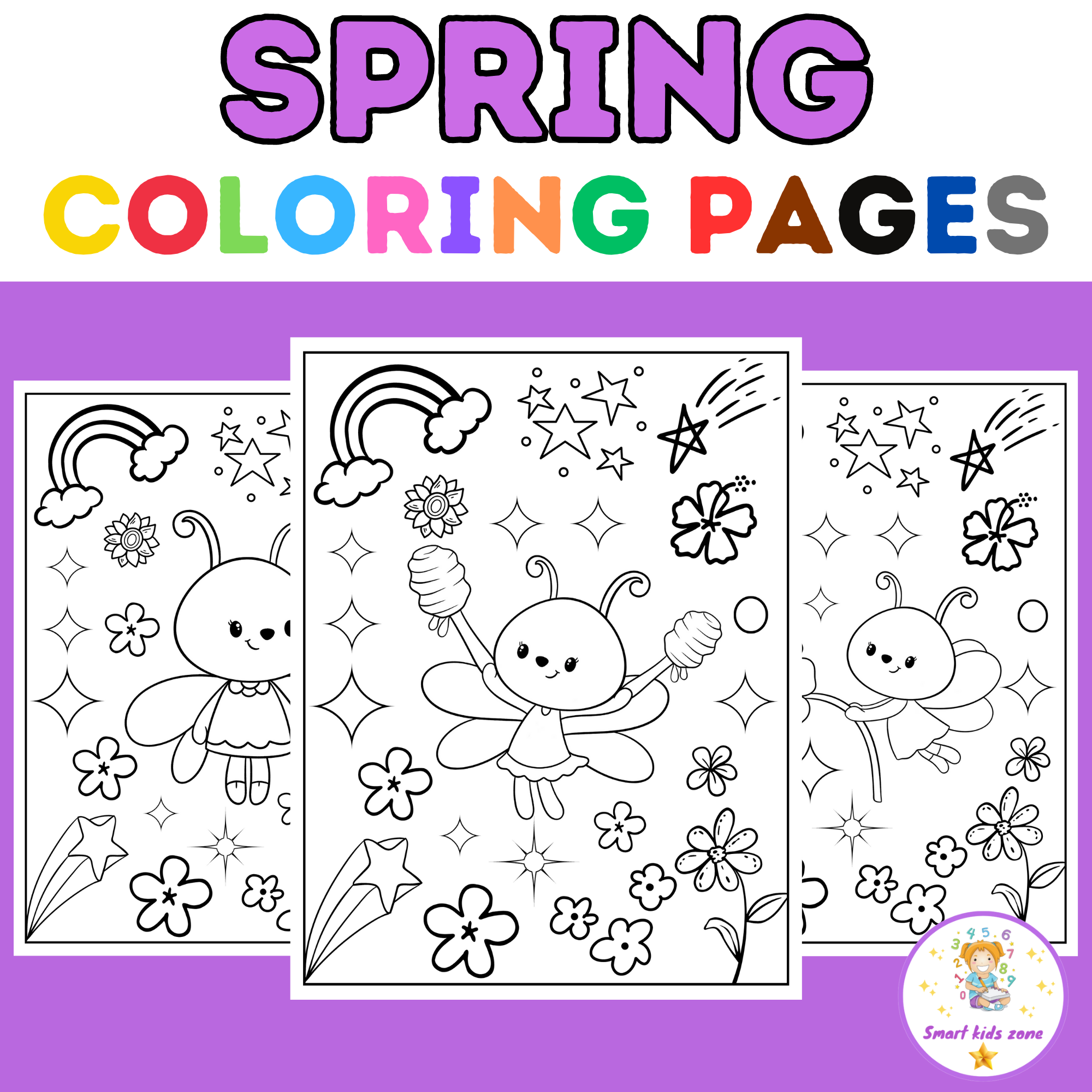 Spring coloring pages for kids buzzy bees of spring spring coloring pages made by teachers