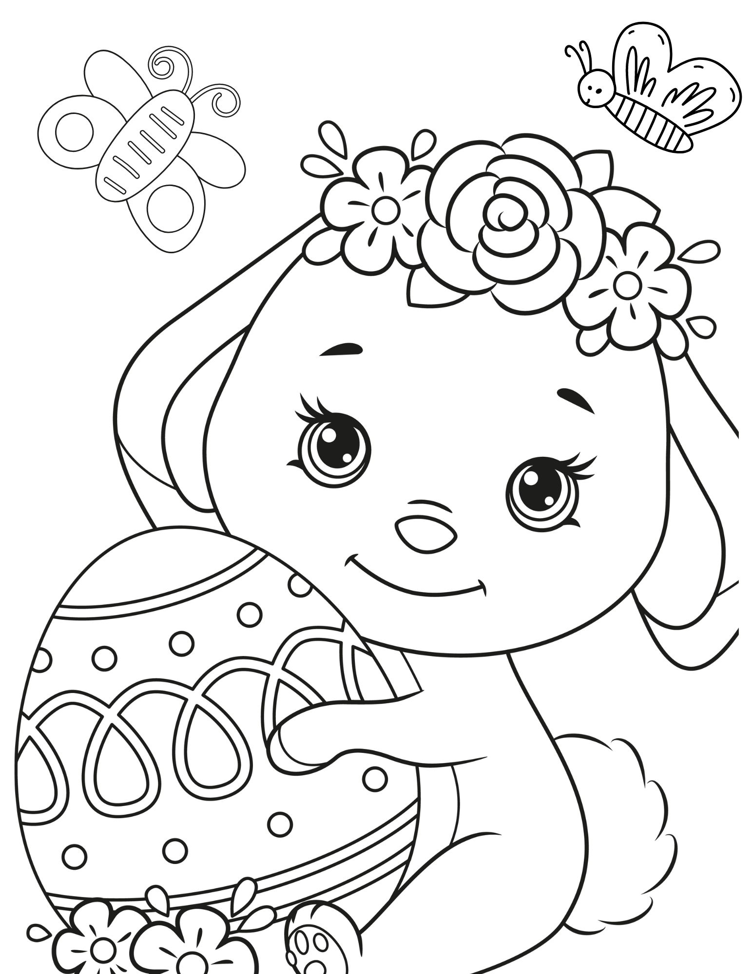 Cute spring coloring pages for kids and adults