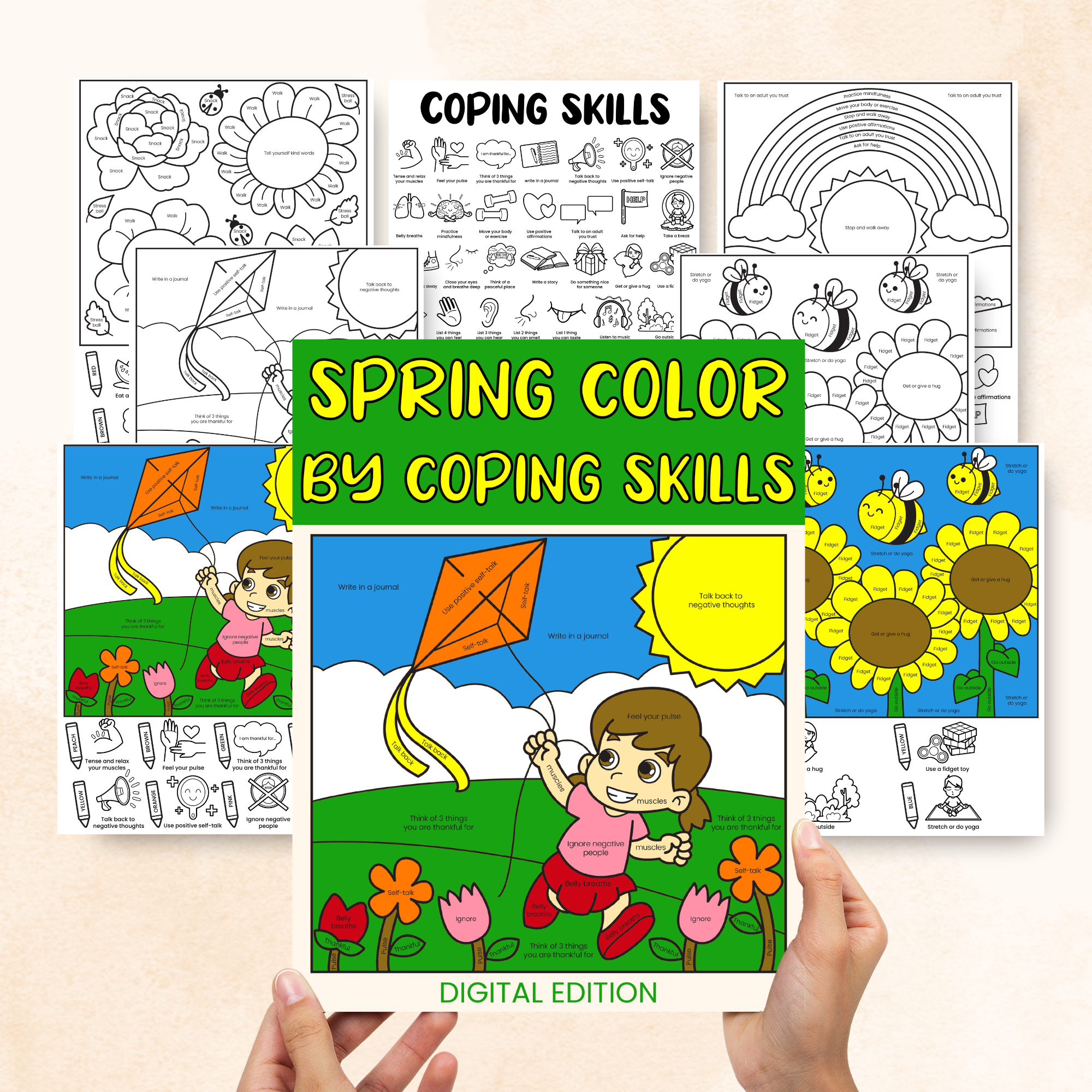 Spring coloring pages for kids â mental health center kids
