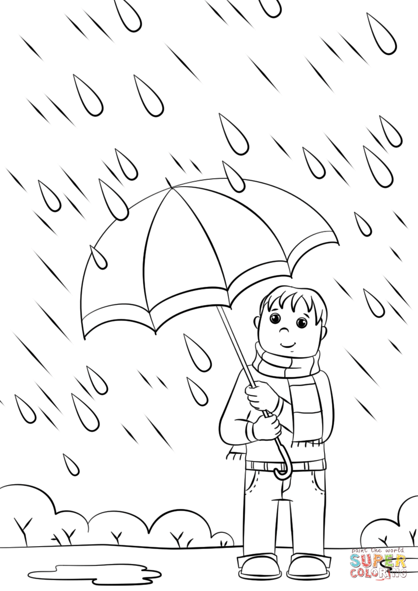 Spring rain coloring page free printable coloring pages