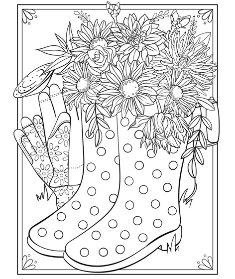 Spring boots coloring page