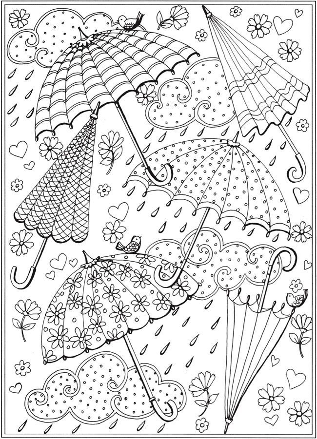 Kids rain and umbrella coloring pages spring coloring sheets umbrella coloring page spring coloring pages