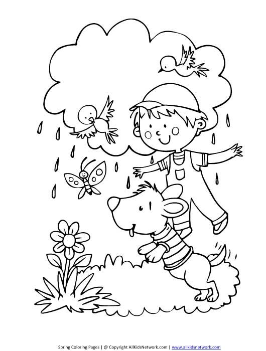 Playing in the rain coloring pages view and print your spring showers coloring page spring coloring pages coloring pages spring coloring sheets