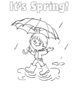 Spring coloring pages playing learning