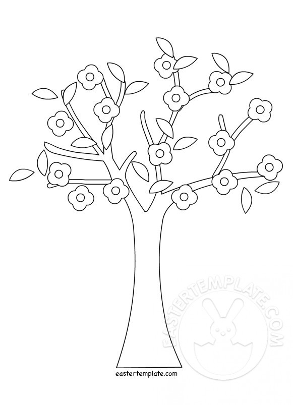 Spring tree coloring pages printable