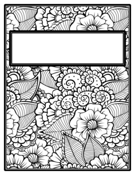 Spring binder cover and spines spring flowers coloring pages by swati sharma