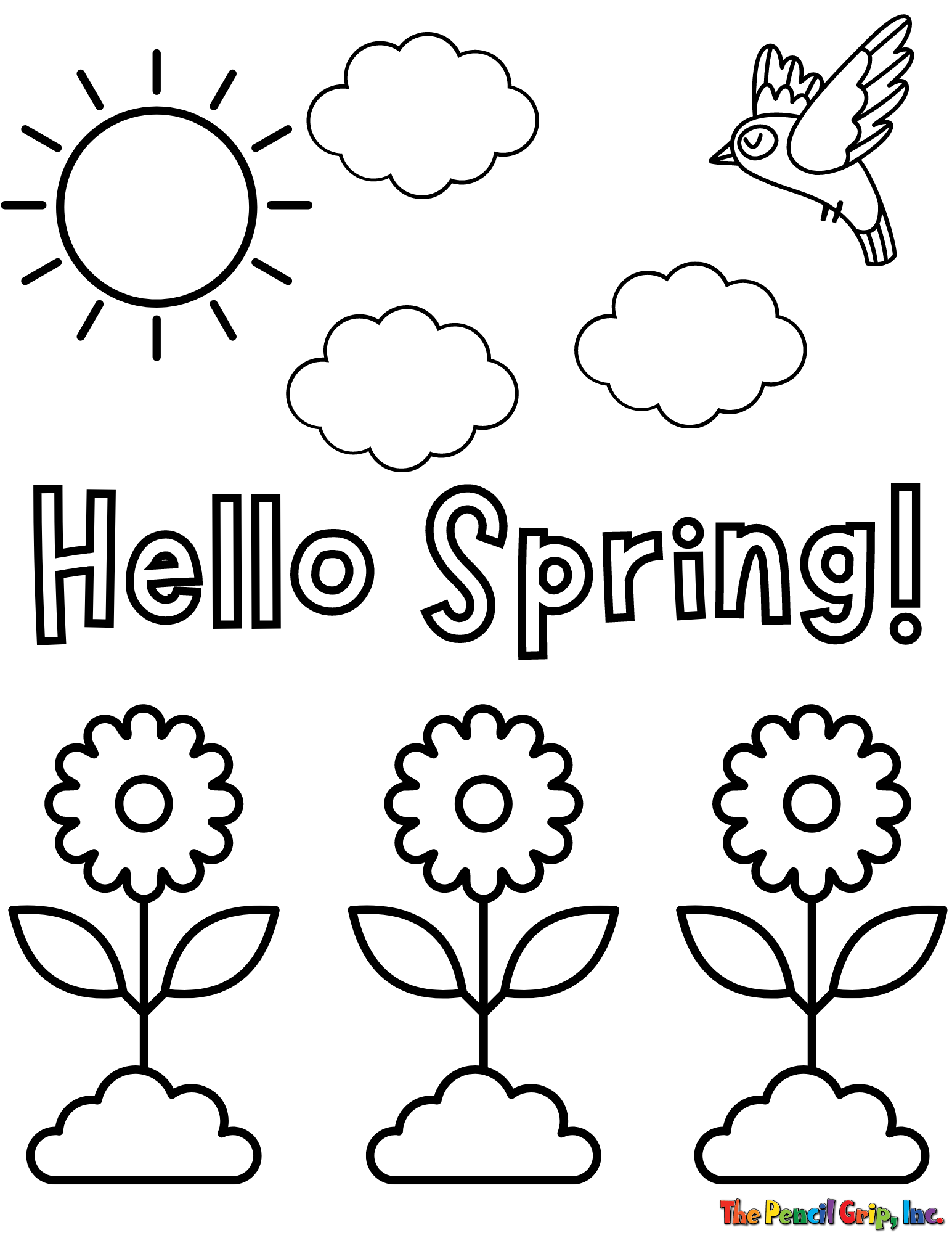 Free downloadable spring coloring sheets â the pencil grip inc
