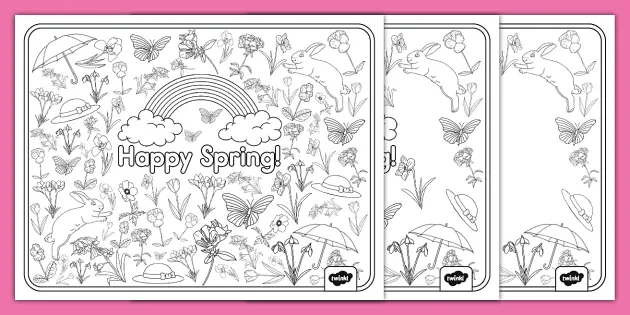 Spring coloring pages arts and crafts usa