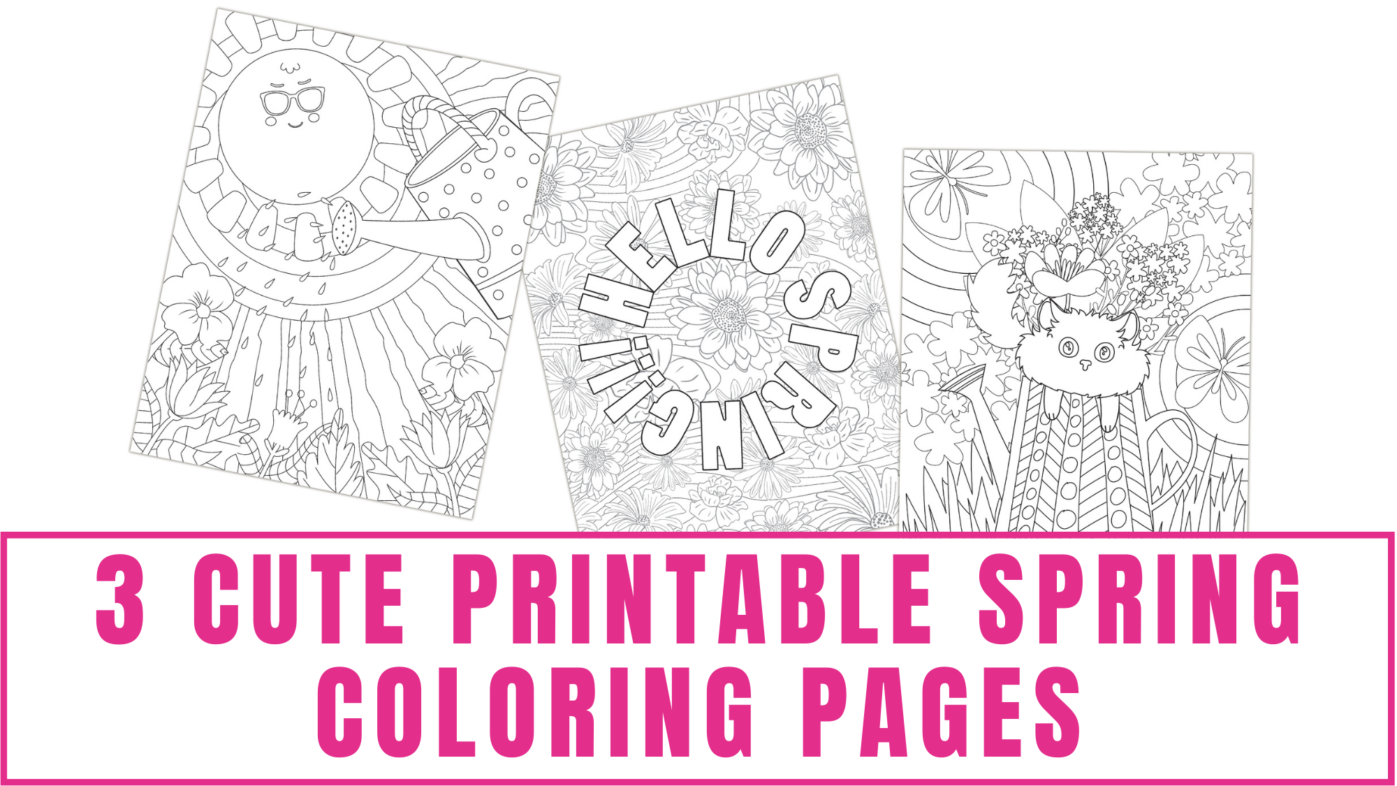 Spring coloring pages for kids and adults