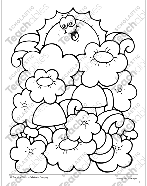 Spring coloring page printable coloring pages