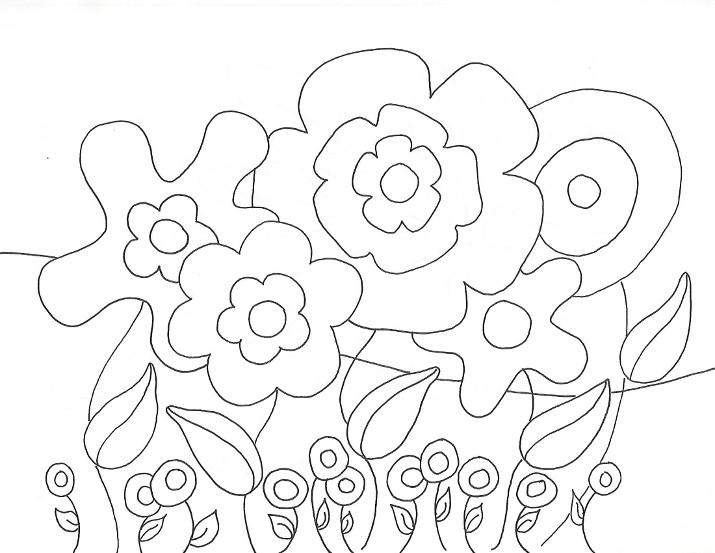 Spring flowers coloring page â wee folk art