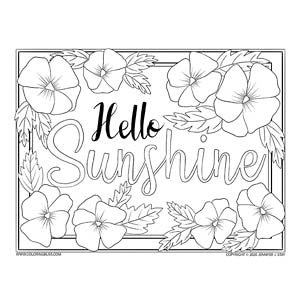 Hello sunshineâ spring coloring page