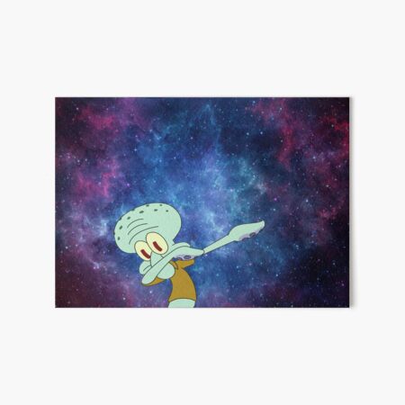 Squidward dabbing in outer space art board print for sale by sberns