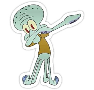 Squidward dabbing sticker by ethan williams squidward cute cartoon wallpapers squidward painting