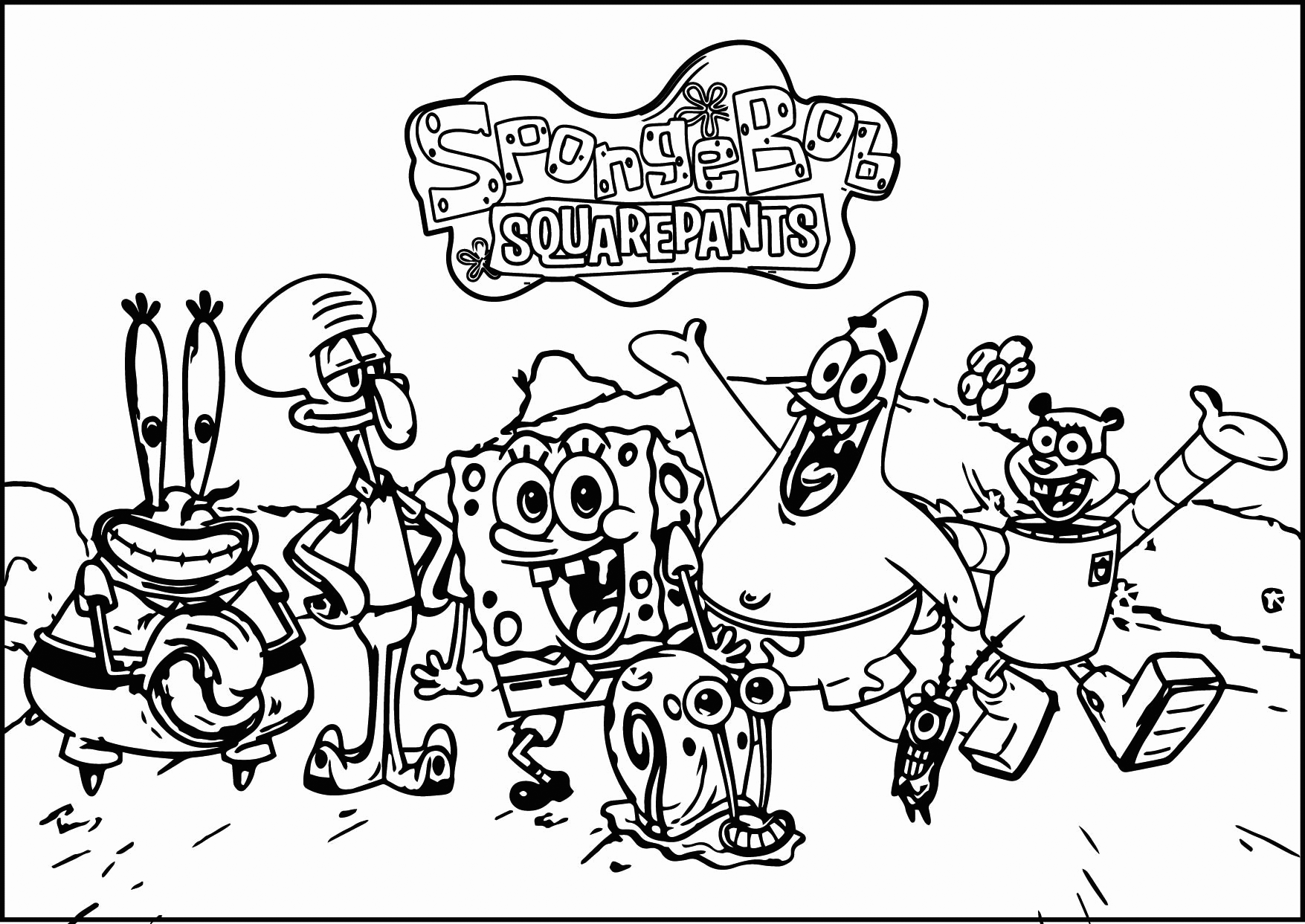 Squidward coloring pages