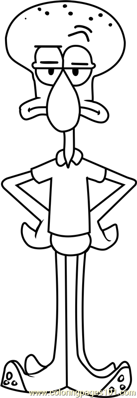 Squidward coloring page for kids