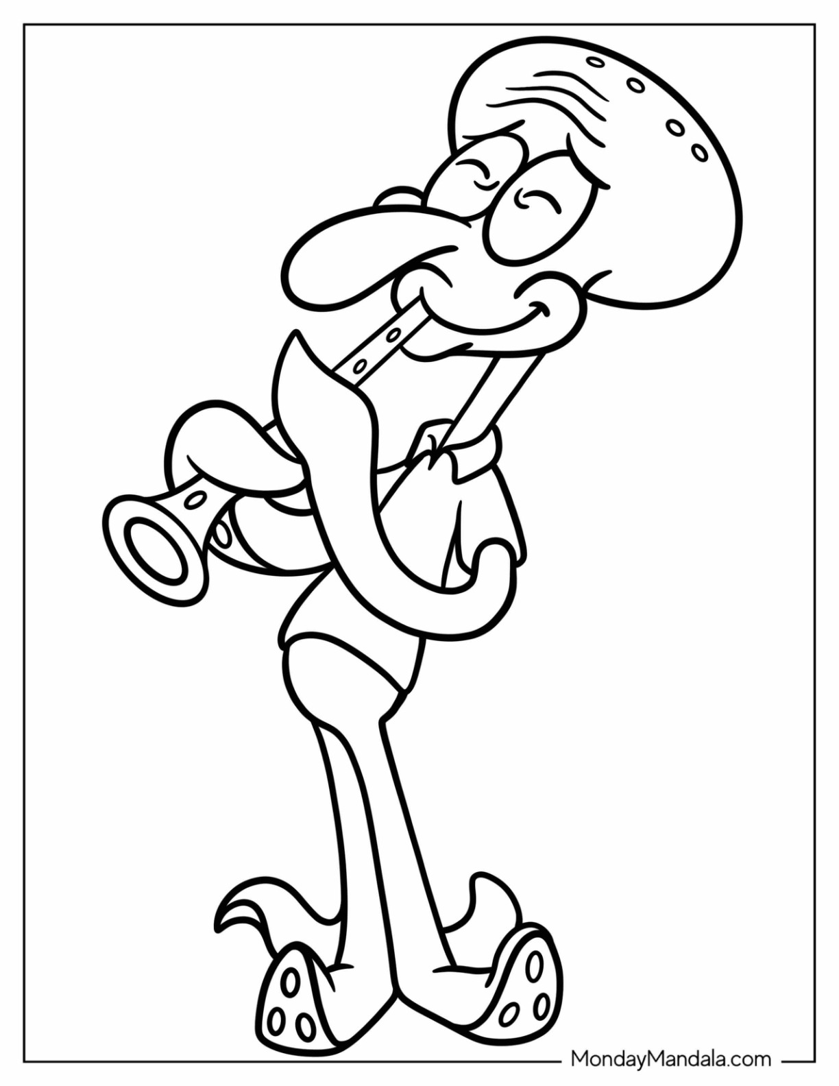 Squidward coloring pages free pdf printables