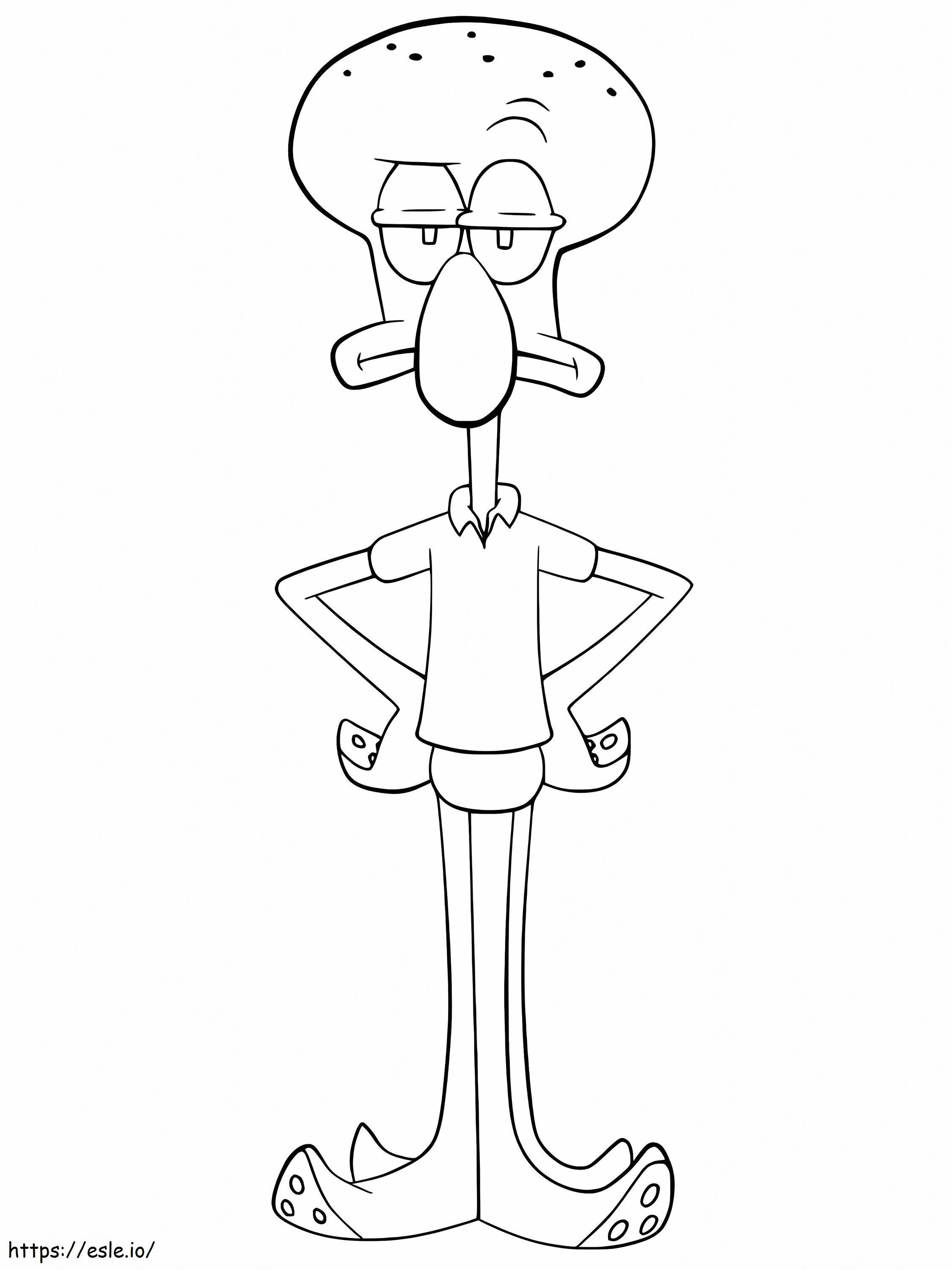 Squidward funny coloring page