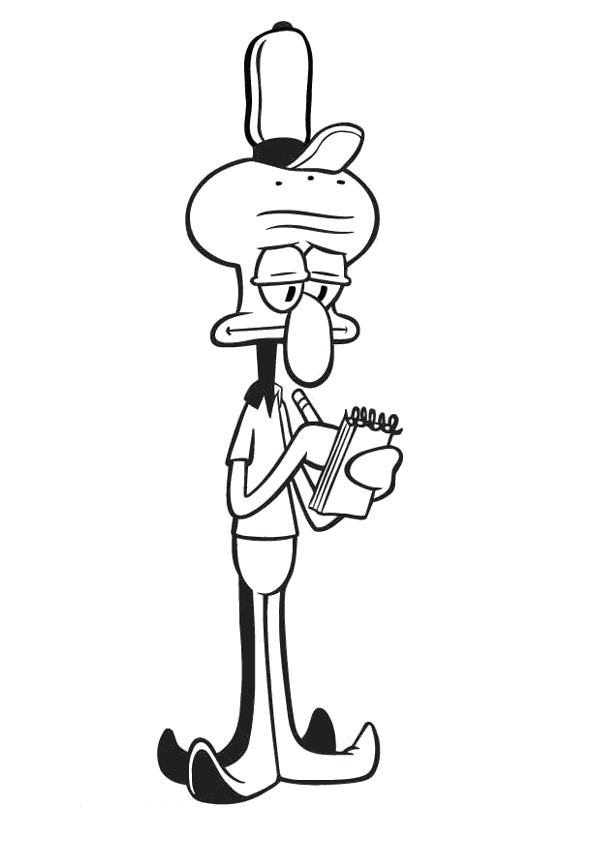 Squidward coloring pages