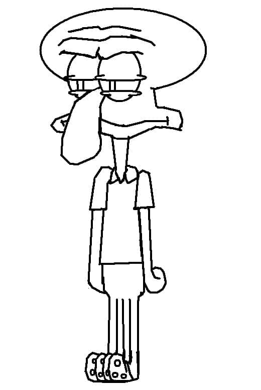 Squidward tentacles from spongebob coloring page