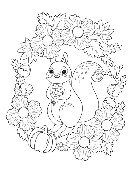 Squirrel coloring book pages vector images