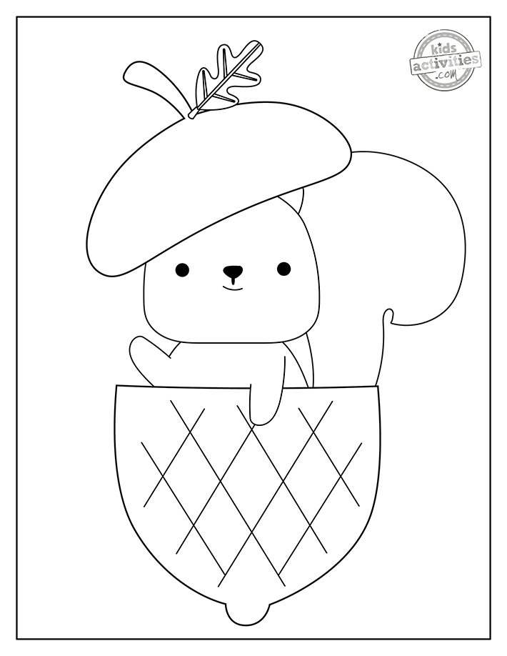 Free printable acorn coloring pages kids activities blog