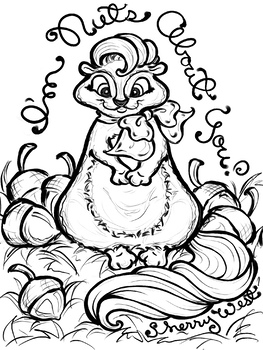 Im nuts about you autumn fall squirrel and nuts coloring page tpt
