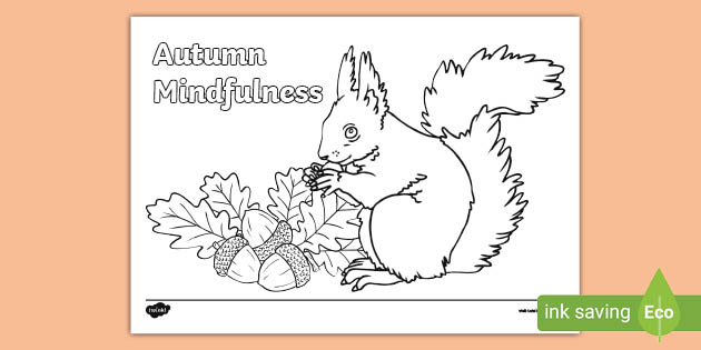 Autumn mindfulness colouring page teacher made