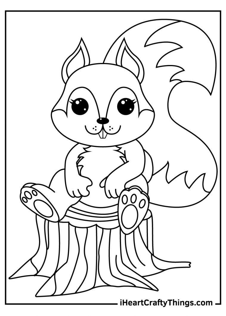 Squirrels coloring pages free printables