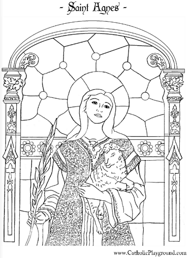 Saint agnes coloring page january st â catholic playground