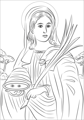 Saint lucy coloring page free printable coloring pages