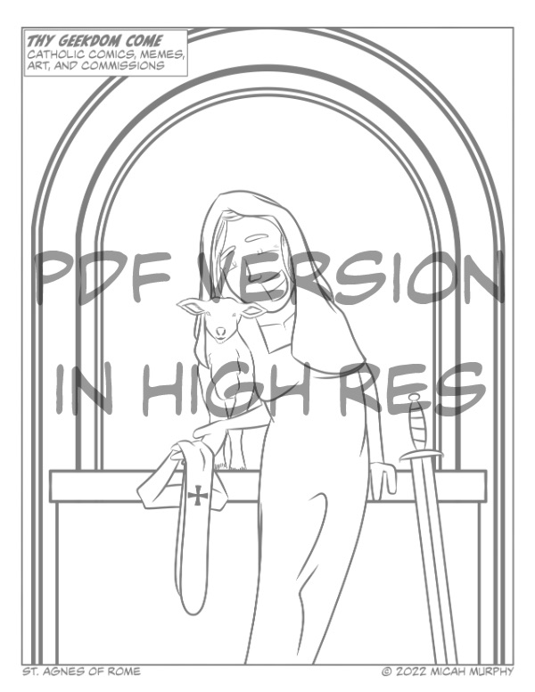 St agnes of rome coloring sheet printable