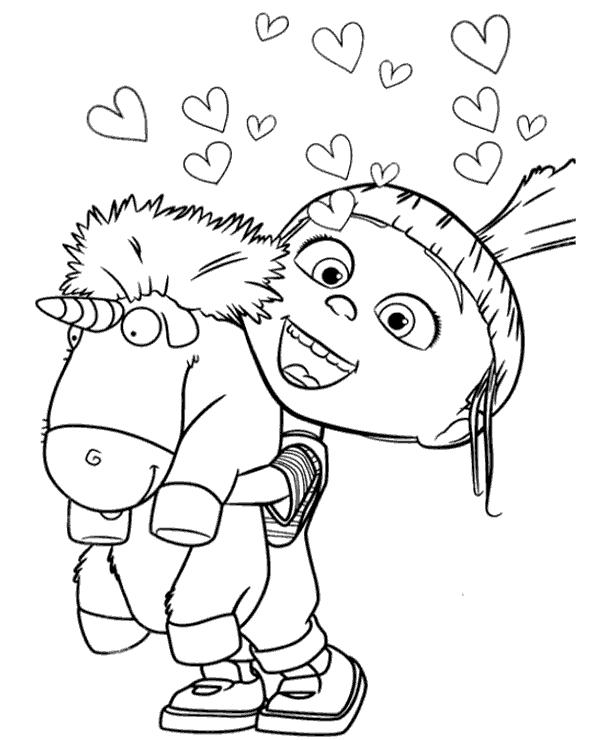Minions agnes coloring page sheet